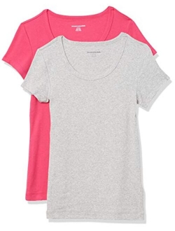 Women's 2-Pack Slim-Fit Cap-Sleeve Scoopneck T-Shirt