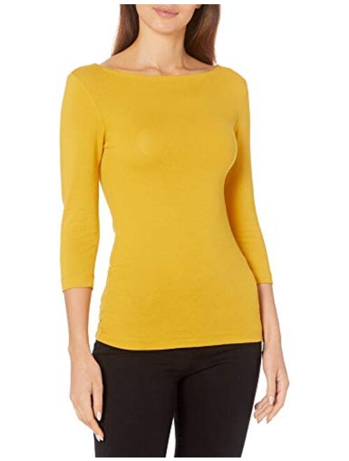 Amazon Essentials Women's 3/4 Sleeve Boatneck T-Shirt