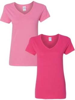 Women's Heavy Cotton V-Neck T-Shirt, 2-Pack