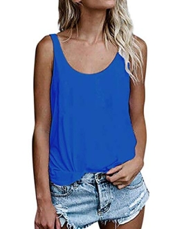 OMSJ Women Shirts Sleeveless Summer Tunic Loose Fit Tank Tops