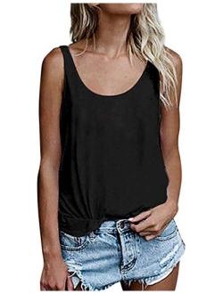 OMSJ Women Shirts Sleeveless Summer Tunic Loose Fit Tank Tops