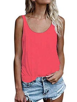 OMSJ Women Shirts Sleeveless Summer Tunic Loose Fit Tank Tops