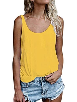 OMSJ Women Shirts Sleeveless Summer Tunic Loose Fit Tank Tops