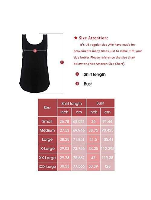 OMSJ Women Shirts Sleeveless Summer Tunic Loose Fit Tank Tops