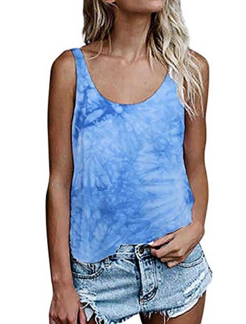 OMSJ Women Shirts Sleeveless Summer Tunic Loose Fit Tank Tops