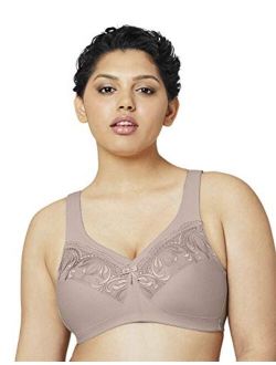 Glamorise Women's Plus Size MagicLift Full Fugure Embroidered Wirefree Bra #1016