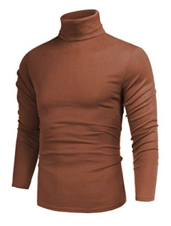 poriff Men's Casual Slim Fit Basic Tops Knitted Thermal Turtleneck Pullover Sweater