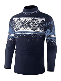 poriff Men's Casual Slim Fit Basic Tops Knitted Thermal Turtleneck Pullover Sweater