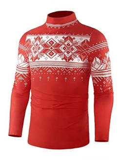 poriff Men's Casual Slim Fit Basic Tops Knitted Thermal Turtleneck Pullover Sweater