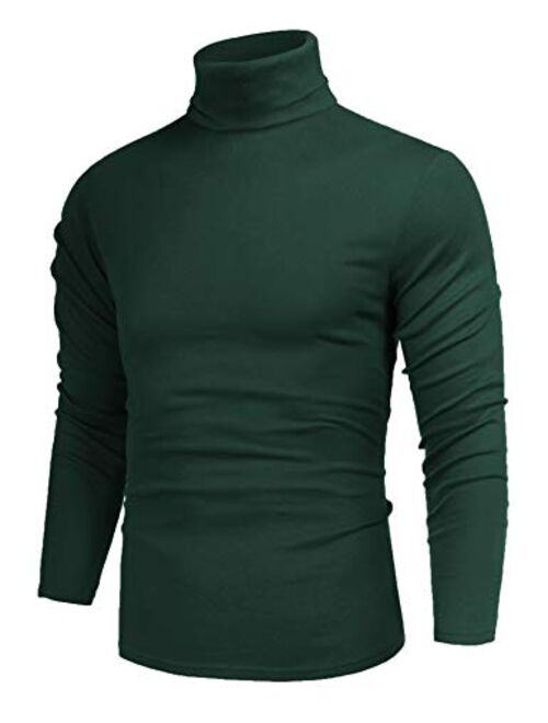 poriff Men's Casual Slim Fit Basic Tops Knitted Thermal Turtleneck Pullover Sweater