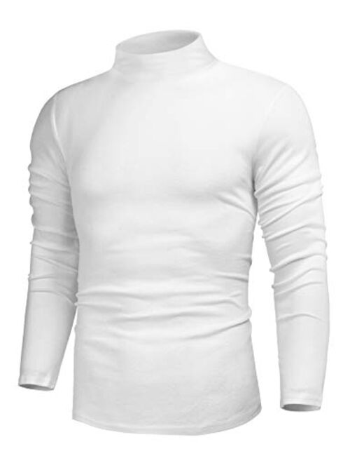 poriff Men's Casual Slim Fit Basic Tops Knitted Thermal Turtleneck Pullover Sweater