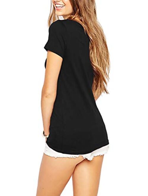 Beluring Women T Shirt Short Sleeve Crew Neck Tee Summer Tops Blouse