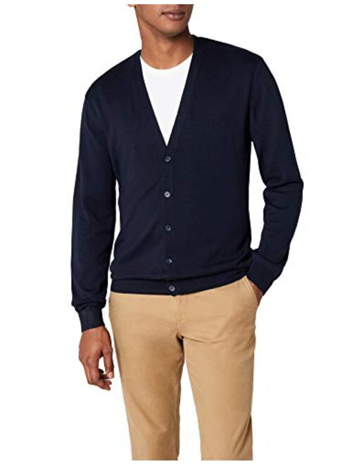 Henbury Mens V Neck Button Fine Knit Cardigan