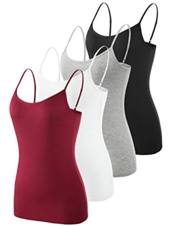 ROSYLINE Adjustable Camisoles Women Basic Undershirt Spaghetti Strap Tank Top 4 Pack