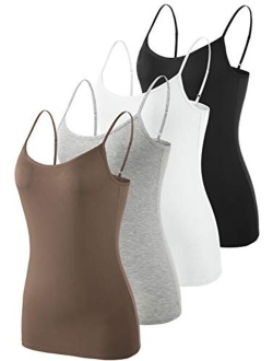 ROSYLINE Adjustable Camisoles Women Basic Undershirt Spaghetti Strap Tank Top 4 Pack