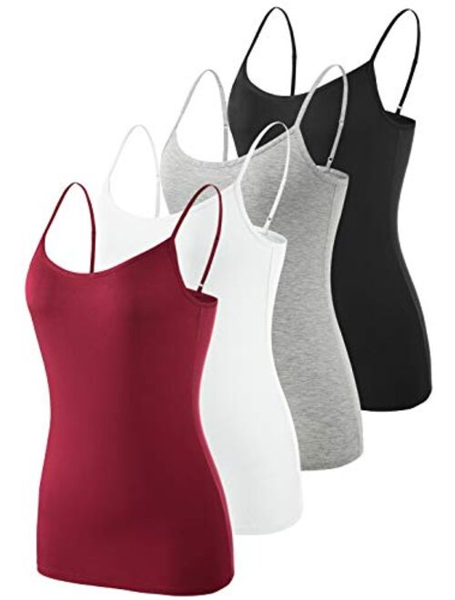 ROSYLINE Adjustable Camisoles Women Basic Undershirt Spaghetti Strap Tank Top 4 Pack