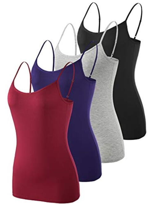 ROSYLINE Adjustable Camisoles Women Basic Undershirt Spaghetti Strap Tank Top 4 Pack