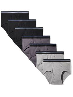 Men's Cotton Solid Elastic Waist 7-Pack Tag-Free Briefs