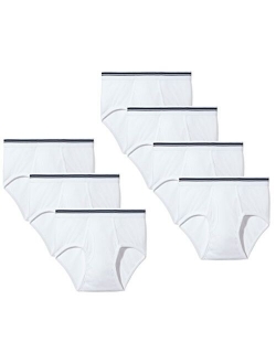 Men's Cotton Solid Elastic Waist 7-Pack Tag-Free Briefs