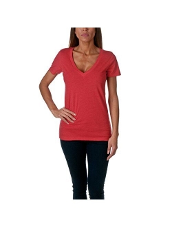 Next Level Women's CVC Deep V-Neck Short Sleeve Tee Shirt