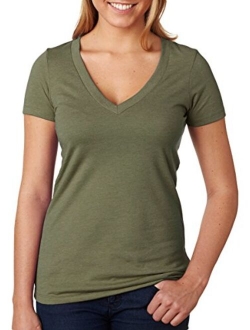 Next Level Women's CVC Deep V-Neck Short Sleeve Tee Shirt