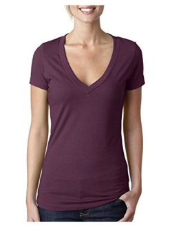 Next Level Women's CVC Deep V-Neck Short Sleeve Tee Shirt