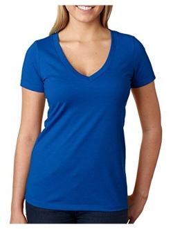 Next Level Women's CVC Deep V-Neck Short Sleeve Tee Shirt