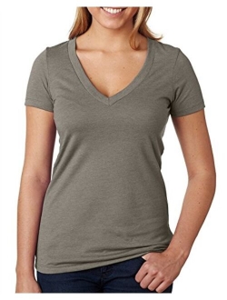 Next Level Women's CVC Deep V-Neck Short Sleeve Tee Shirt