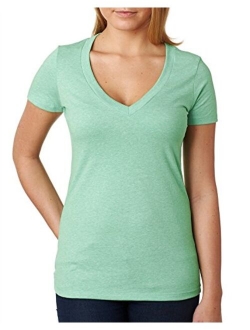 Next Level Women's CVC Deep V-Neck Short Sleeve Tee Shirt