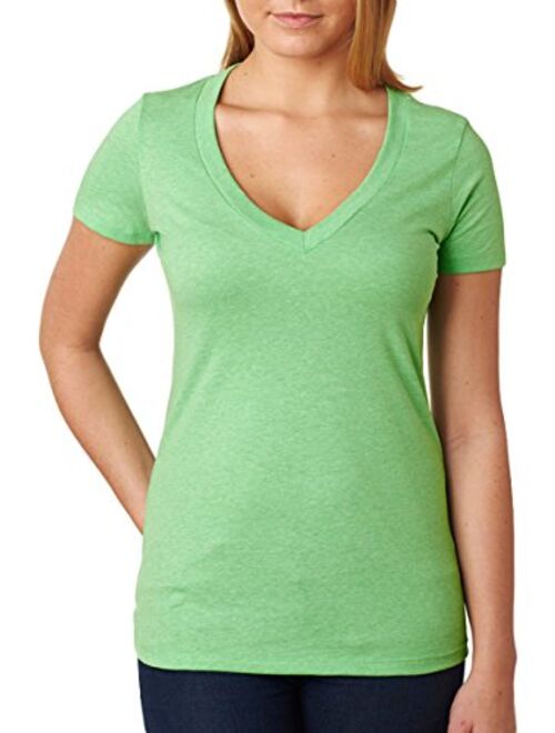 Next Level Women's CVC Deep V-Neck Short Sleeve Tee Shirt