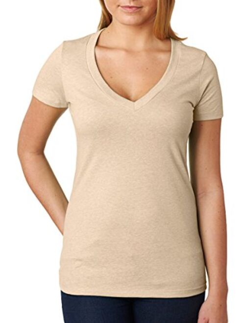 Next Level Women's CVC Deep V-Neck Short Sleeve Tee Shirt