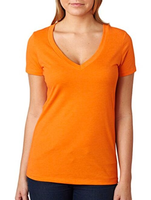 Next Level Women's CVC Deep V-Neck Short Sleeve Tee Shirt