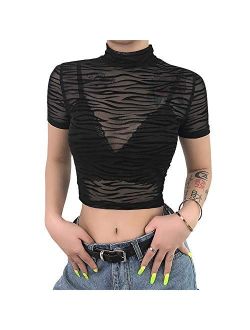 malianna Women Cute Printed T-Shirts Harajuku Kawaii Short Sleeve Crop Tees