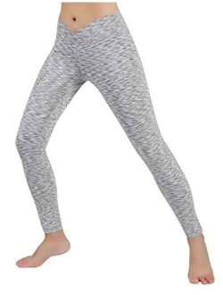 ODODOS Women's Cross Waist Yoga Leggings, Workout Running Gym Leggings