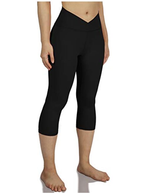 ODODOS Women's Cross Waist Yoga Leggings, Workout Running Gym Leggings