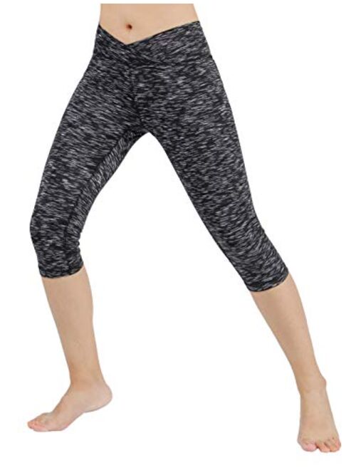 ODODOS Women's Cross Waist Yoga Leggings, Workout Running Gym Leggings