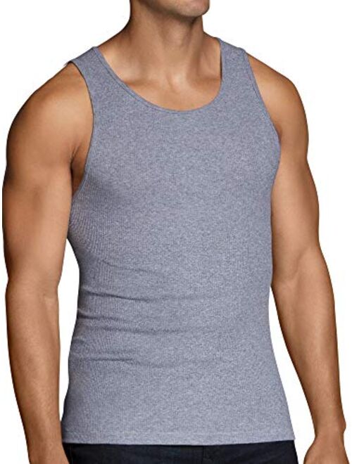 Fruit of the Loom Men's Cotton Solid Round Neck Tag-Free Tank A-Shirt