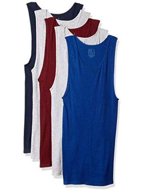 Fruit of the Loom Men's Cotton Solid Round Neck Tag-Free Tank A-Shirt