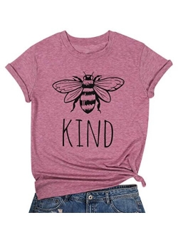 Be Kind T Shirts Women Funny Inspirational Teacher Fall Tees Tops Cute Graphic Blessed Shirt Blouse