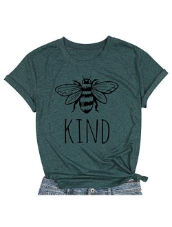 Be Kind T Shirts Women Funny Inspirational Teacher Fall Tees Tops Cute Graphic Blessed Shirt Blouse