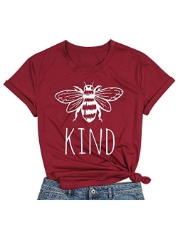 Be Kind T Shirts Women Funny Inspirational Teacher Fall Tees Tops Cute Graphic Blessed Shirt Blouse