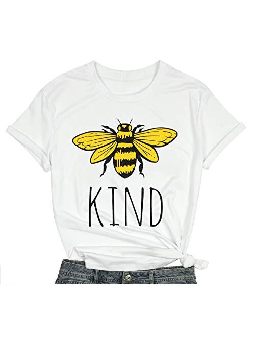 Be Kind T Shirts Women Funny Inspirational Teacher Fall Tees Tops Cute Graphic Blessed Shirt Blouse