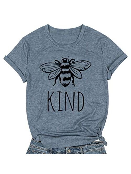 Be Kind T Shirts Women Funny Inspirational Teacher Fall Tees Tops Cute Graphic Blessed Shirt Blouse