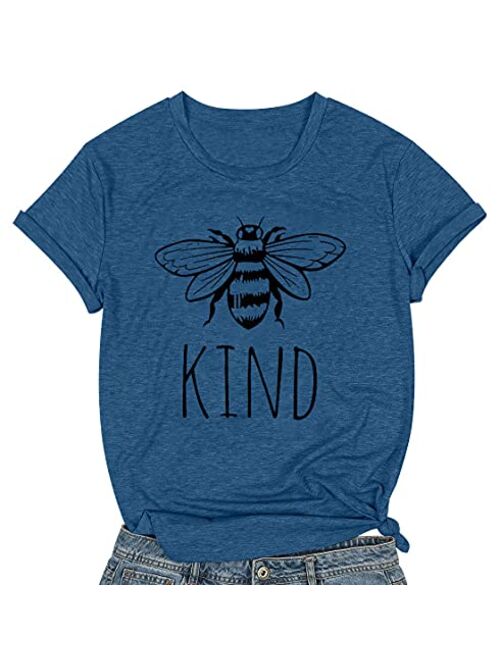 Be Kind T Shirts Women Funny Inspirational Teacher Fall Tees Tops Cute Graphic Blessed Shirt Blouse