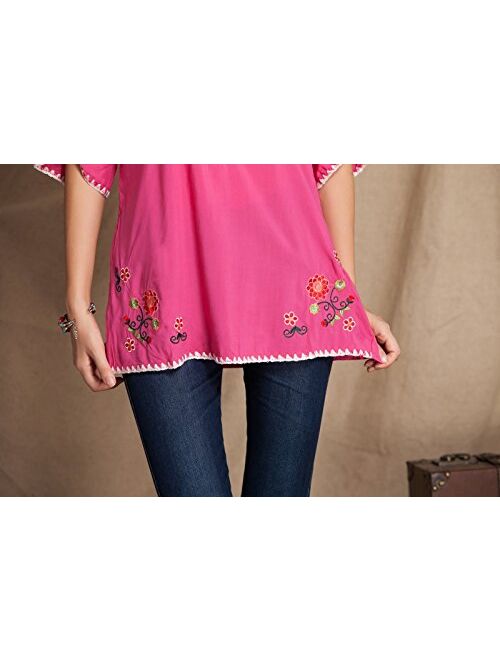 Ashir Aley Womens Girls Embroidered Peasant Tops Mexican Bohemian Blouses