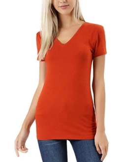 ToBeInStyle Women's Short Sleeve V-Neck Basic T-Shirt