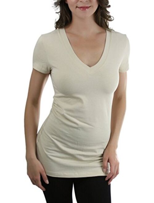 ToBeInStyle Women's Short Sleeve V-Neck Basic T-Shirt