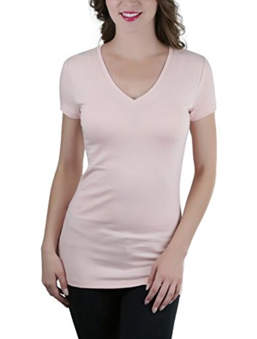 ToBeInStyle Women's Short Sleeve V-Neck Basic T-Shirt