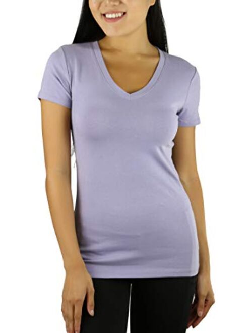 ToBeInStyle Women's Short Sleeve V-Neck Basic T-Shirt