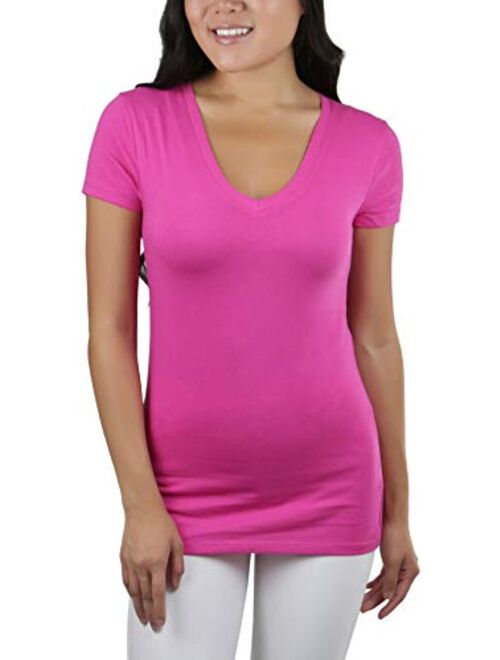 ToBeInStyle Women's Short Sleeve V-Neck Basic T-Shirt